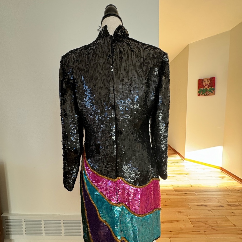 Mob wife glam dress, vintage Scarlet Rage,colorful - Picture 9 of 16